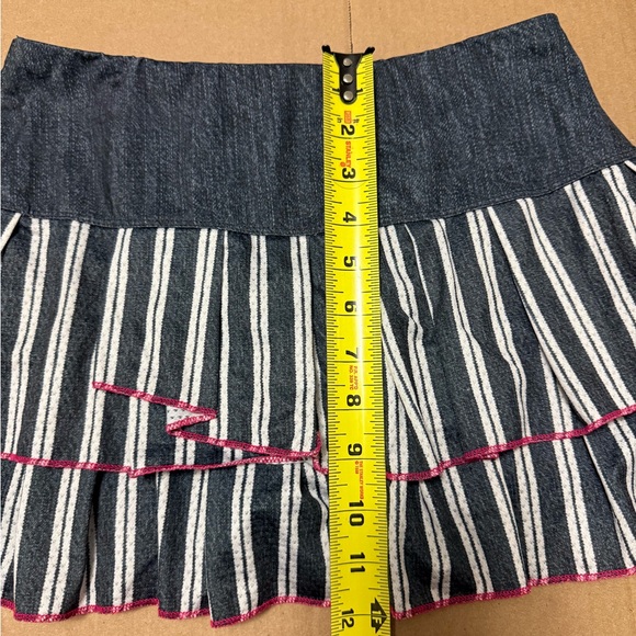Lucky in Love Navy White Striped Ruffle Skort Tennis Pickleball Small 4-6 - Picture 3 of 7